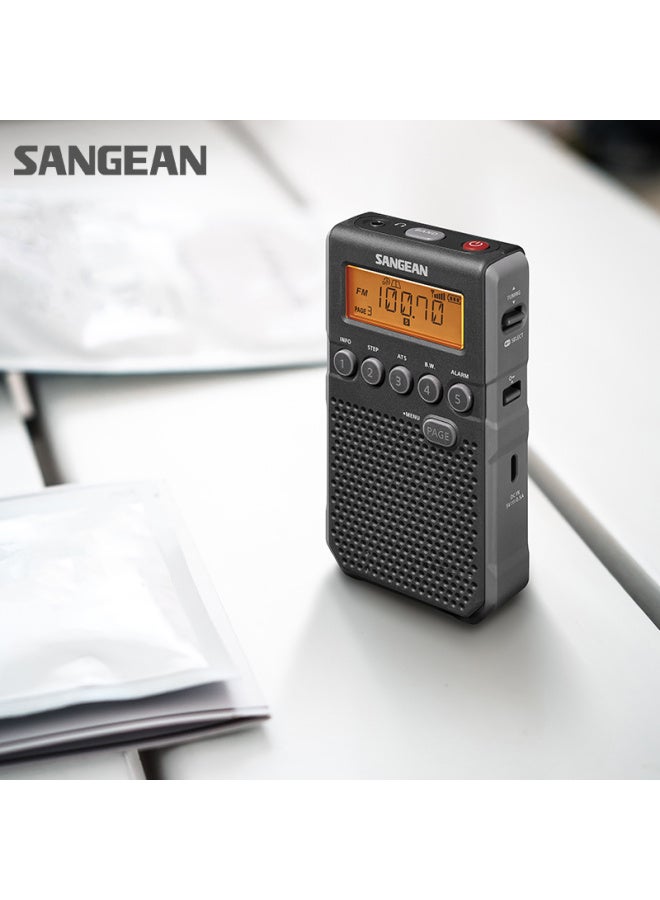 SANGEAN Dt-800c، ساعة منبه راديو رقمية صغيرة، محمولة، لكبار السن، أشباه الموصلات، الطلاب، البث الجامعي، إف إم، اختبار اللغة الإنجليزية Cet-4 و Cet-6 - Image 5