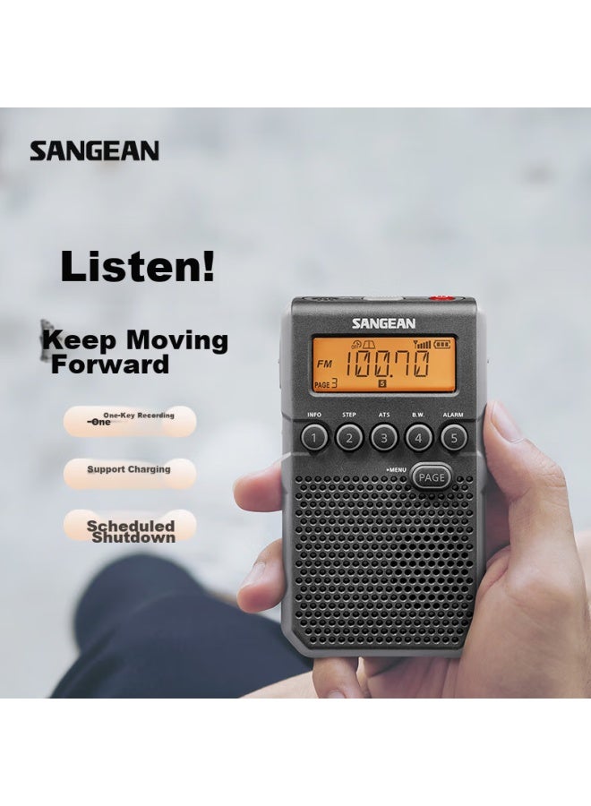 SANGEAN Dt-800c، ساعة منبه راديو رقمية صغيرة، محمولة، لكبار السن، أشباه الموصلات، الطلاب، البث الجامعي، إف إم، اختبار اللغة الإنجليزية Cet-4 و Cet-6 - Image 1
