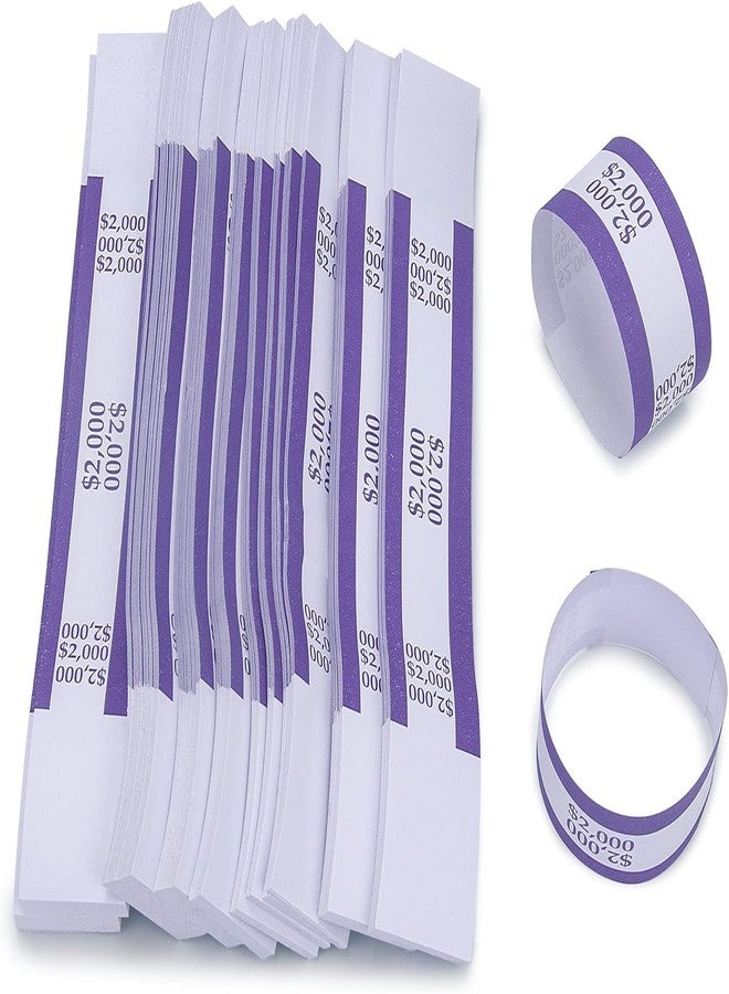 L LIKED Pack of 502 Currency Band Self Sealing Currency Straps Bands Money Bill Wrappers (Purple $2000-502 PCS) - Image 4
