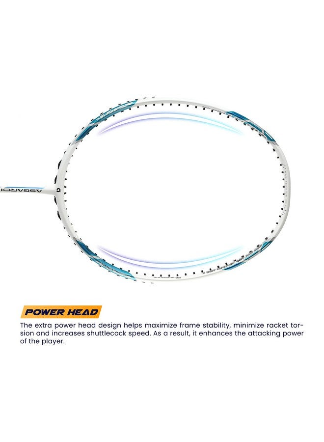 Apacs Apacs Asgardia Control (73 grams Ultra Lightweight) Made in Vietnam | Japanese Graphite Unstrung Badminton Racket with Full Cover | G2-4 1/8 inches (White)  - Image 3