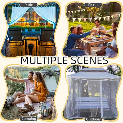 Mindsoft شبكة البعوض من مايندسوفت 4 زوايا لأغطية الأسرة ، شبكة مستطيلة للبعوض للتخييم في المنزل والسفر (أبيض ، L75 × W47 × H59 بوصة ، فتحة من جانب واحد) - Image 4