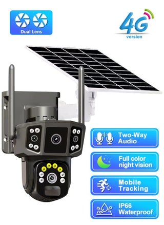Solar Camera 4K Dual Lens 10X Outdoor Security Camera 4G sim Solar Cameras Surveillance Cameras Night Vision 2 Way Talk PIR Motion Sensor - pzsku/Z9DDFEED7FC70E8ECC7B5Z/45/_/1738738264/80a44c2d-ada0-4490-ac23-30c61056be84