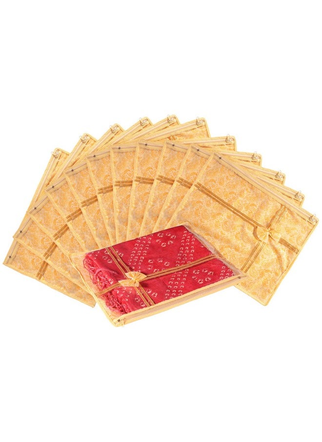 Kuber Industries™ Printed Non Wooven Saree Cover Set Of 12 Pcs (With Zip Lock)