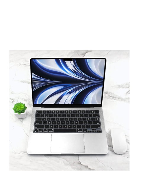Ultra Thin Keyboard Cover for MacBook Air 13.6" with M2 Chip A2681 /M3 Chip A3113/ M4 A3240 and MacBook Air 15.3" M4 A3241/M3 A3114/M2 A2941 and 14 Macbook Pro M4/M3/M2/M1 with Model #A3112/A3185/A3401/A2918/A2992/A2779/A2442 ,US Layout Silicone Keyboard Skin (Black)