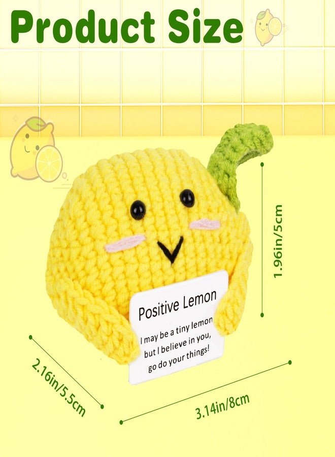 FreeNFond Positive Lemon, Funny Crochet Potato Partner with Positive Card, Cute Wool Knitted Lemon for Best Friend Encouragement Birthday Gifts - Image 2