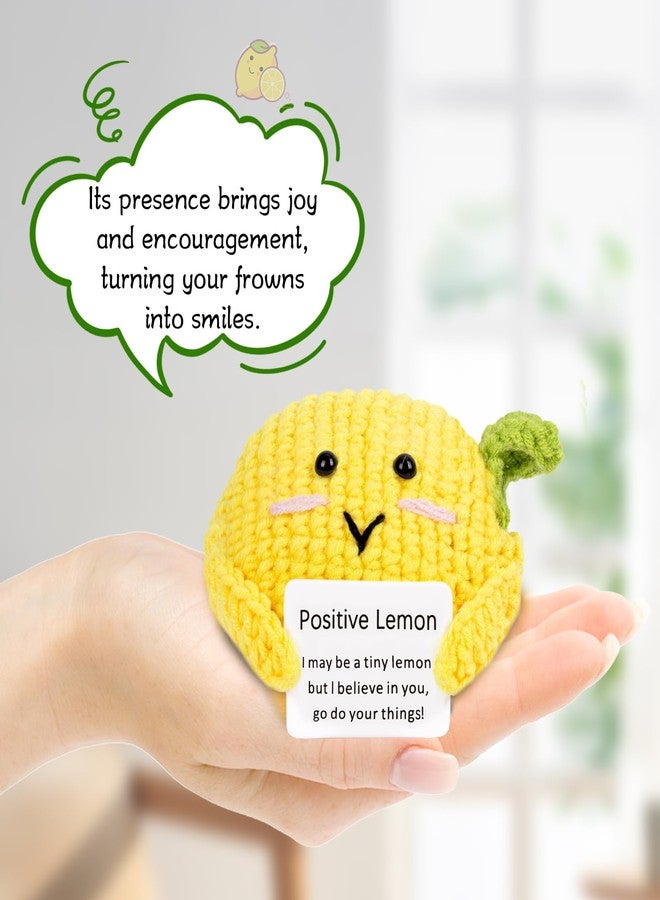FreeNFond Positive Lemon, Funny Crochet Potato Partner with Positive Card, Cute Wool Knitted Lemon for Best Friend Encouragement Birthday Gifts - Image 4