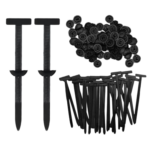 STHIRA® 100Pcs Nylon Self Locking Cable Tie Automotive Panel Retainer Ties T-Type Push Mount Zip Tie For Securing Cables Heavy Duty Strong Wire Fastener Universal Cable Tie - Image 1