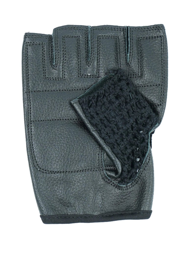 AXOX Fitness Leather Fitness Gloves | Black Medium Size - Image 2