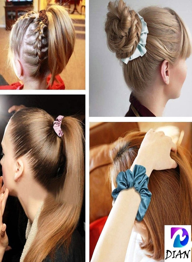 DIAN Multicolor Pack of 24 Satin Solid Hair Scrunchies, Hair Ponytail Holder, Hair Tie, Hair Bow, Hair Bands for Girl, Teens and Women - Image 5