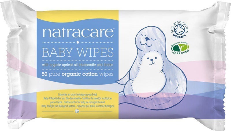Natracare Organic Cotton Baby Wipes, 50 Count (Pack of 4) - Image 1