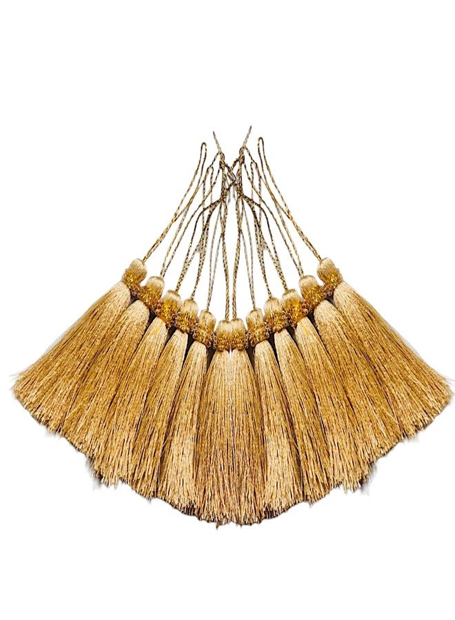 PATWA TRADERS Tassel Garland, 11 Colours, Pack of 12, for Jewellery, Saree, Dress, Home Decor, Accessories, Crafting (Golden) - Image 1