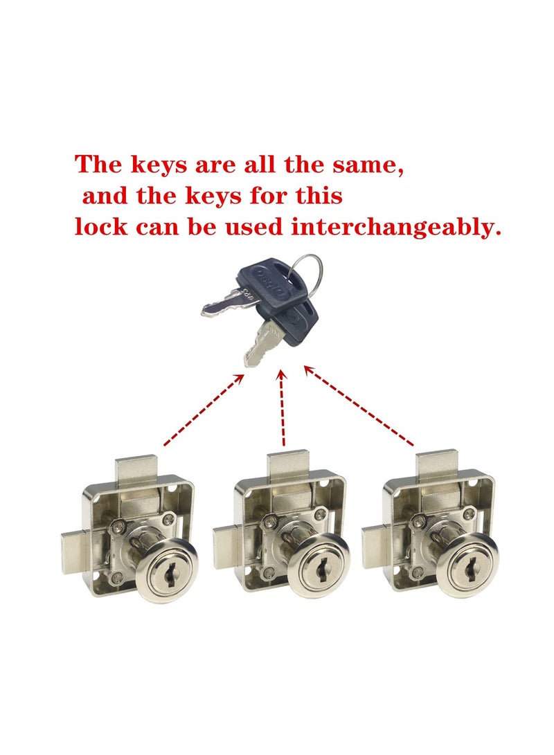 Excefore Double Door Cabinet Lock Cabinet Drawer Lock ​Double Deadbolt Door Lock Drill Diameter 19mm for 15mm-22mm Door Panels, Right Side Door Mount - Image 3