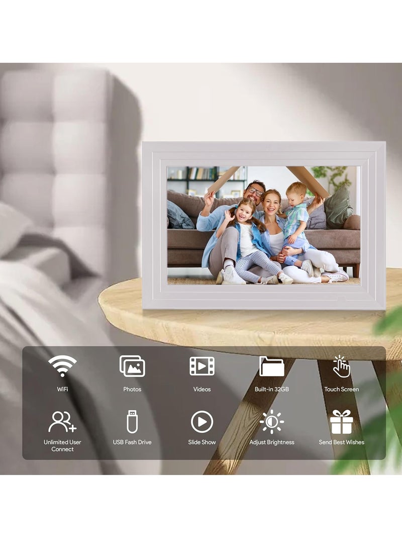 XiuWoo Digital Photo Frame Wi-Fi 10.1inch Touchscreen Electronic Photo Frame with 32GB Memory, Auto-Rotate, Wall Mountable, Photos and Videos via APP Uhale for Parents/Couples/Friends/Family  - Image 3