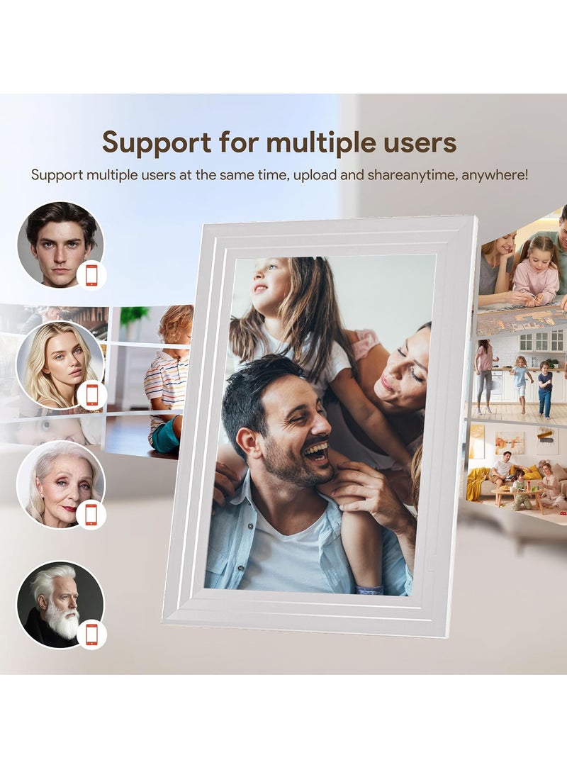XiuWoo Digital Photo Frame Wi-Fi 10.1inch Touchscreen Electronic Photo Frame with 32GB Memory, Auto-Rotate, Wall Mountable, Photos and Videos via APP Uhale for Parents/Couples/Friends/Family  - Image 4