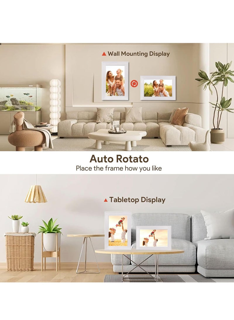 XiuWoo Digital Photo Frame Wi-Fi 10.1inch Touchscreen Electronic Photo Frame with 32GB Memory, Auto-Rotate, Wall Mountable, Photos and Videos via APP Uhale for Parents/Couples/Friends/Family  - Image 5