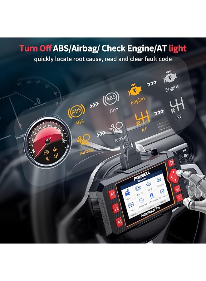 فوكسويل ماسح ضوئي للسيارة NT604 Elite Obd2، ماسح ABS SRS لناقل الحركة، قارئ أكواد فحص المحرك، أداة فحص تشخيصية مع ماسح وسادة هوائية SRS، ماسح ضوئي تشخيصي لجميع السيارات مع اختبار البطارية - Image 4