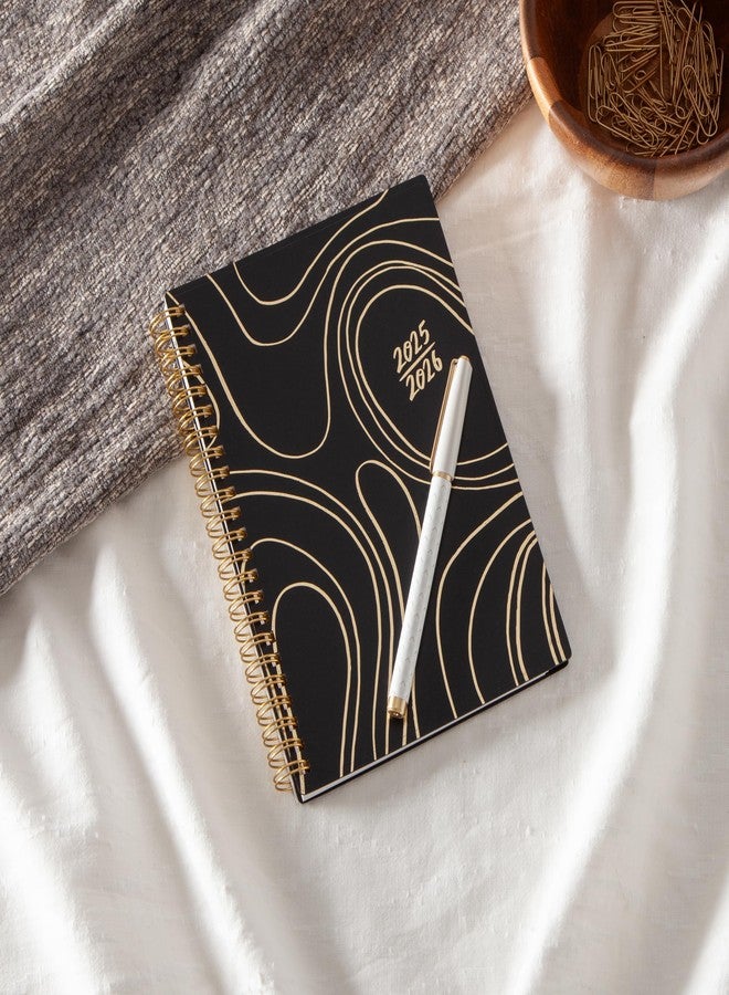 Blue Sky Idlewild 2025-2026 Academic Year Weekly and Monthly Planner Calendar, July 2025 - June 2026, 12-Month, 5" x 8", Flexible Cover, Wirebound, Laminated Tabs, Storage Pocket, Black Swirl - Image 2