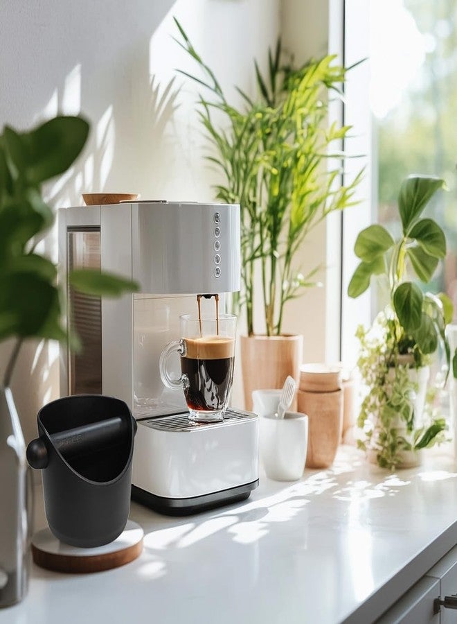 Techshare Espresso Compact Knock Box (4"x4"), Shock Absorbent Knock Box Non-Slip Base & Removable Rubber Knock Bar Coffee Puck Box, Durable Espresso Dump Bin for Home/Office, Dishwasher Safe - Image 5