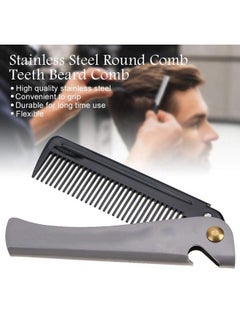 Pocket Comb Professional Folding Hair Comb Moustache Shaping Brush Stainless Steel Round Teeth Beard Combs Hairdressing Tool Mustache Combs for Men (Black) - pzsku/Z9DE06070CB4E91F533C0Z/45/_/1678697727/0878efa0-b6be-4c51-85bc-78386fb0a341