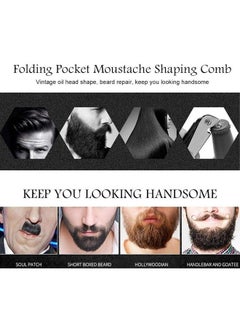 Pocket Comb Professional Folding Hair Comb Moustache Shaping Brush Stainless Steel Round Teeth Beard Combs Hairdressing Tool Mustache Combs for Men (Black) - pzsku/Z9DE06070CB4E91F533C0Z/45/_/1678697730/a819648e-3038-4bc8-a76b-9f4e882d6b74