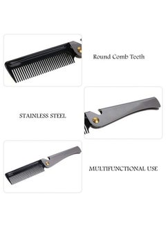 Pocket Comb Professional Folding Hair Comb Moustache Shaping Brush Stainless Steel Round Teeth Beard Combs Hairdressing Tool Mustache Combs for Men (Black) - pzsku/Z9DE06070CB4E91F533C0Z/45/_/1678697732/9ff270b7-6125-4330-8811-ff1e2c214b86