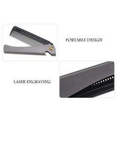 Pocket Comb Professional Folding Hair Comb Moustache Shaping Brush Stainless Steel Round Teeth Beard Combs Hairdressing Tool Mustache Combs for Men (Black) - pzsku/Z9DE06070CB4E91F533C0Z/45/_/1678697734/ceadcdba-768f-4ffb-a96b-ecc504302301