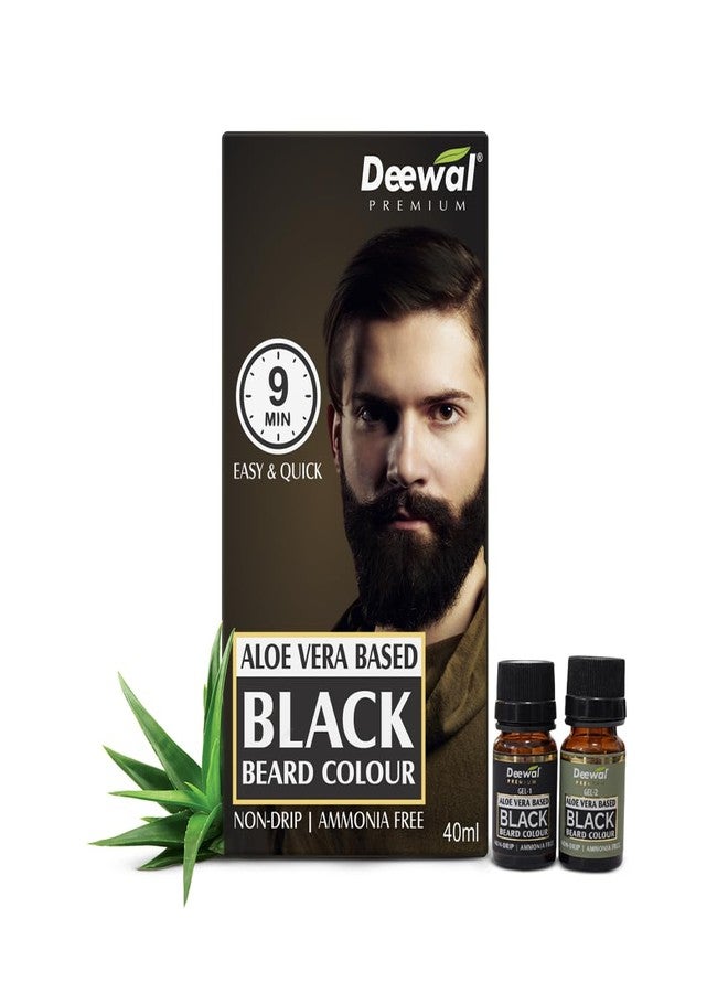 Deewal Beard Black Color | Quick 9-Minute Formula | Natural Black Beard Color for Men | No Ammonia | Long-Lasting & Skin-Friendly Hair Dye | Easy Application & Non-Drip Formula - Image 1