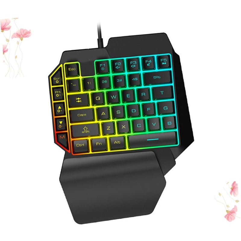 Left Handed Mechanical Gaming Keyboard RGB Backlit Portable Laptop General Edition - Image 4