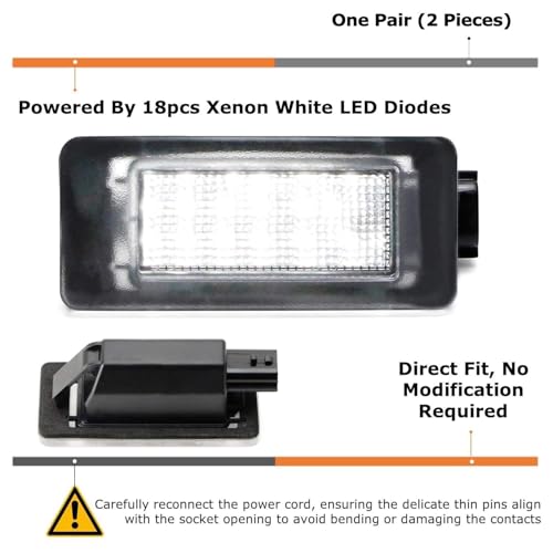 iJDMTOY مجموعة إضاءة لوحة الترخيص LED كاملة 3W متوافقة مع نيسان 2019/2020-فوق ألتيما سنترا فيرسا روج، مدعومة بـ 18-SMD LED أبيض زينون - Image 2