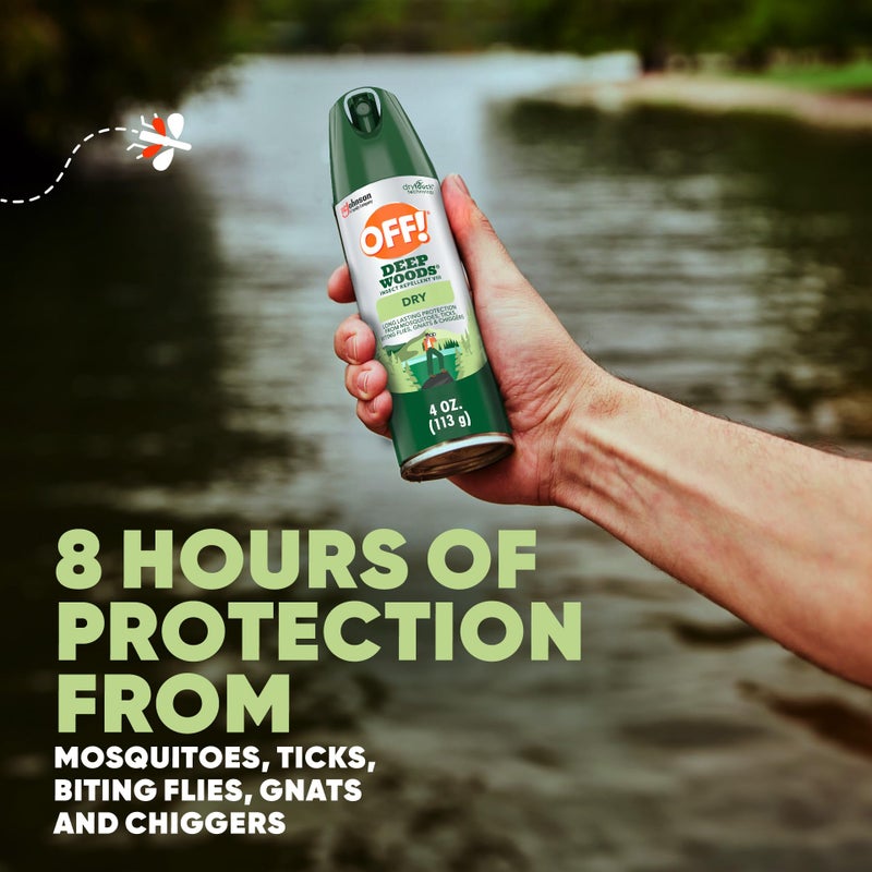 OFF! Deep Woods Insect Repellent Aerosol, Dry, Non-Greasy Formula, Bug Spray with Long Lasting Protection from Mosquitoes, 4 oz - Image 2