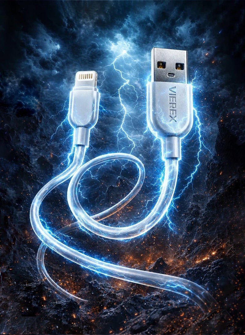 Vierex VC-3 Fast Charging Lightning Cable 2.4A USB Charging & Data Cable 480Mbps Compatible with iPhone, 1m - Image 3