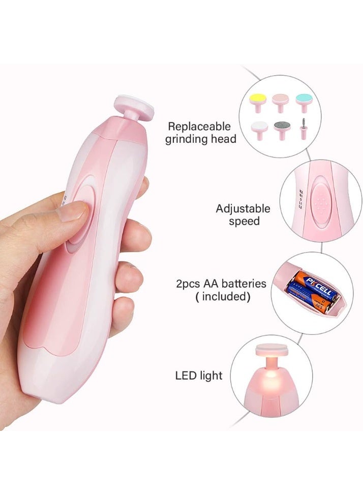 Altheqa Baby Nail Trimmer, Upgraded Safe Electric Baby Nail Clipper, Baby Nail File with LED Light for Newborn Toddler & Kids Toes and Fingernails - Care, Polish & Trim (Pink) - Image 3