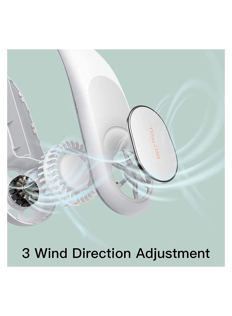 Portable Neck Fan Hands Free Bladeless Wearable Personal Fan, Leafless, Rechargeable, Headphone Design with 3 Speeds - Image 2