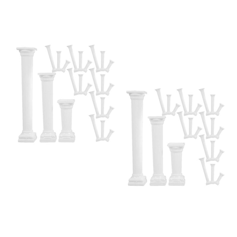 🔧 أعمدة دعم كعك على شكل عمود روماني متعددة الطبقات للزفاف والمناسبات بأناقة باللون الأبيض - Image 1