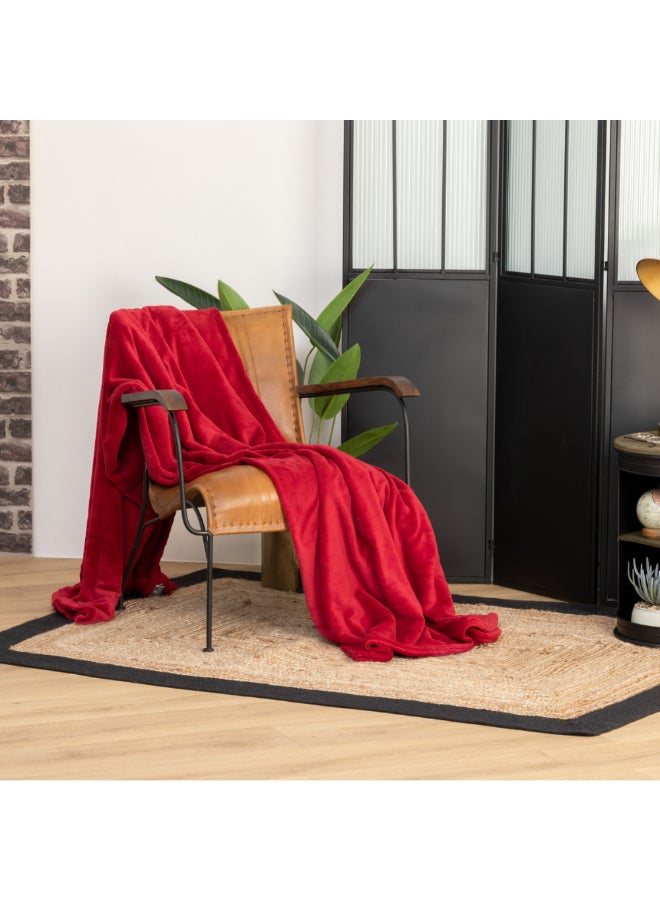 اتموسفيرا بطانية ميكروفايبر بنقشة مربعات وبوليستر لون أحمر ابعاد 180 × 230 سم 120503G - Image 4