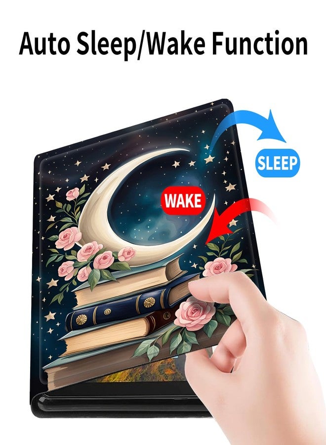 WZCJDHMJ Case for Samsung Galaxy Tab S10 FE 10.9" 2025/S9 FE 10.9 Inch/S9 11 Inch 2023,Slim PU Leather Smart Cases Covers with S Pen Holder + Auto Wake/Sleep,Bible Book Moon Flowers - Image 4