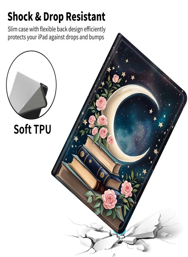 WZCJDHMJ Case for Samsung Galaxy Tab S10 FE 10.9" 2025/S9 FE 10.9 Inch/S9 11 Inch 2023,Slim PU Leather Smart Cases Covers with S Pen Holder + Auto Wake/Sleep,Bible Book Moon Flowers - Image 2