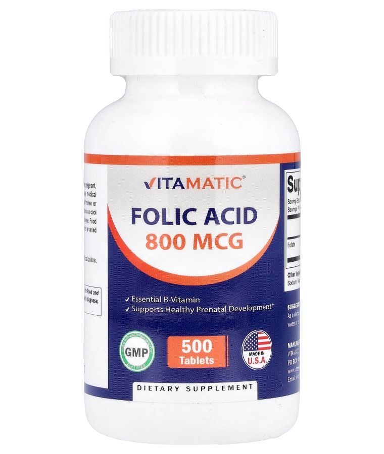 Vitamatic Folic Acid 800 mcg 500 Tablets