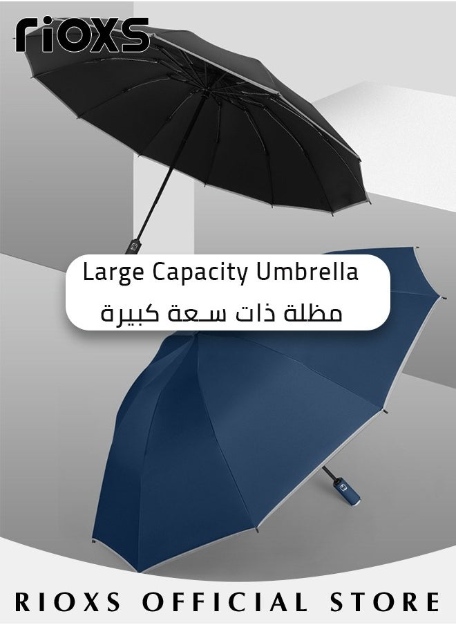 RIOXS - Compact Travel Umbrella with Automatic Open/Close Handle and UV Protection, Automatic Umbrella with Strong Windproof Waterproof Ability and Durability, High Cost-effective Portable Umbrella, Convenient to Carry - Image 1