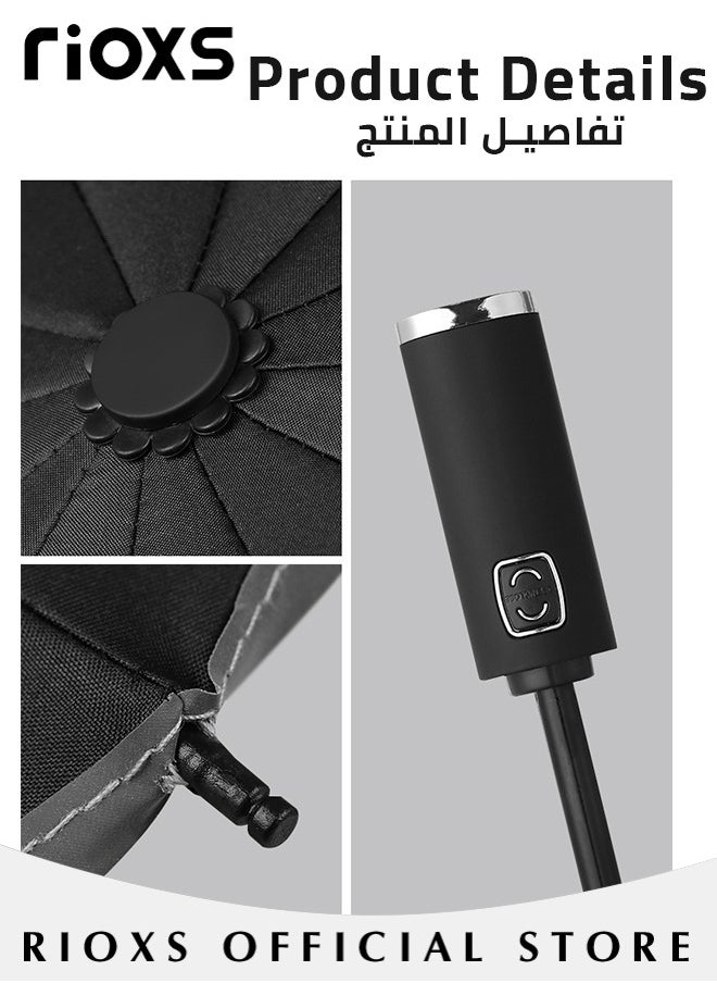 RIOXS - Compact Travel Umbrella with Automatic Open/Close Handle and UV Protection, Automatic Umbrella with Strong Windproof Waterproof Ability and Durability, High Cost-effective Portable Umbrella, Convenient to Carry - Image 1