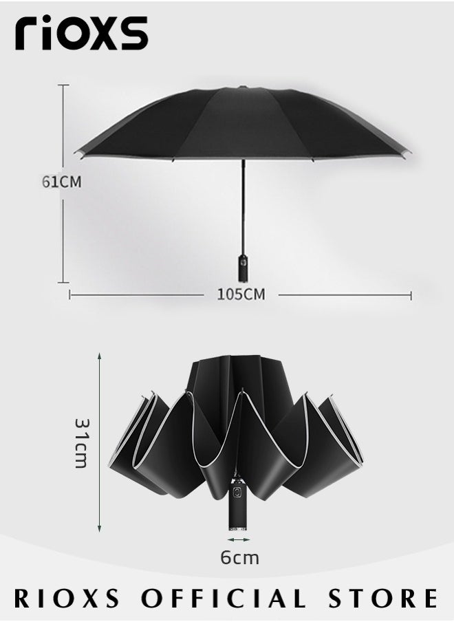 RIOXS - Compact Travel Umbrella with Automatic Open/Close Handle and UV Protection, Automatic Umbrella with Strong Windproof Waterproof Ability and Durability, High Cost-effective Portable Umbrella, Convenient to Carry - Image 1