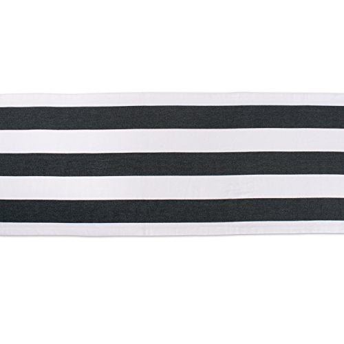 DII Cabana Dobby Stripe Tabletop Collection, 18x108-inch Table Runner, Black & White - Image 3