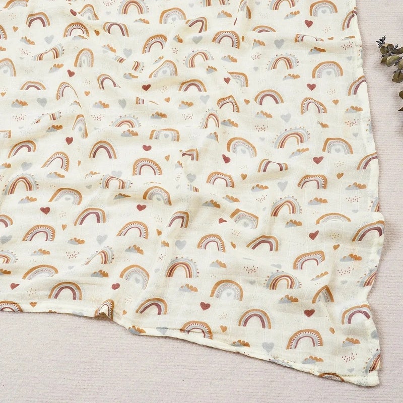 Bluejw 2 Layers Muslin Swaddle Blankets for Newborn - Soft Receiving Blanket Swaddlers - Baby Wrap - Image 1