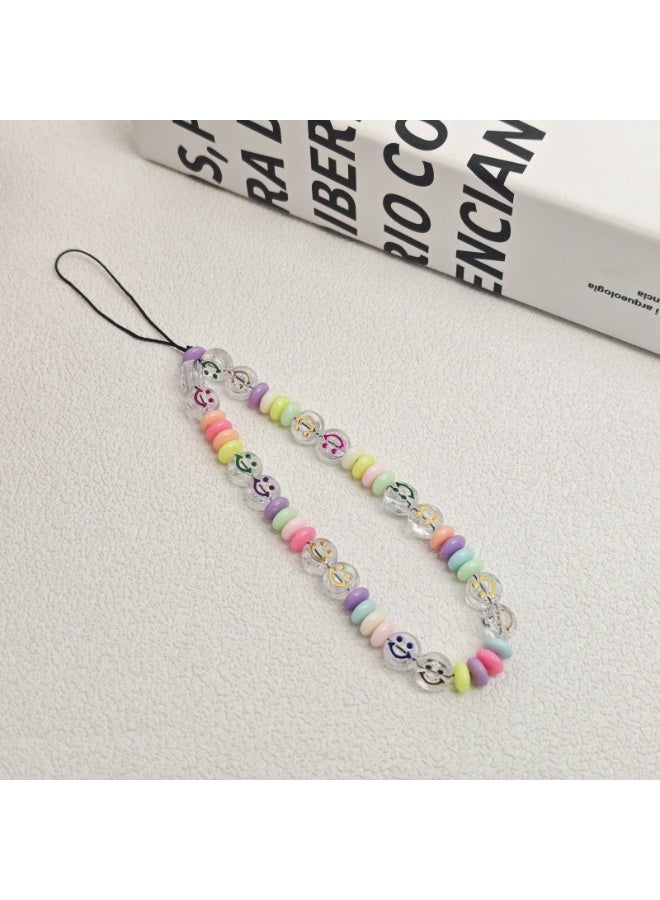 NIBEMINENT Beaded Phone Lanyard, Anti Lost Removable Wrist Strap, Little Fragrance Bracelet Pendant, Phone Keychain Lanyard