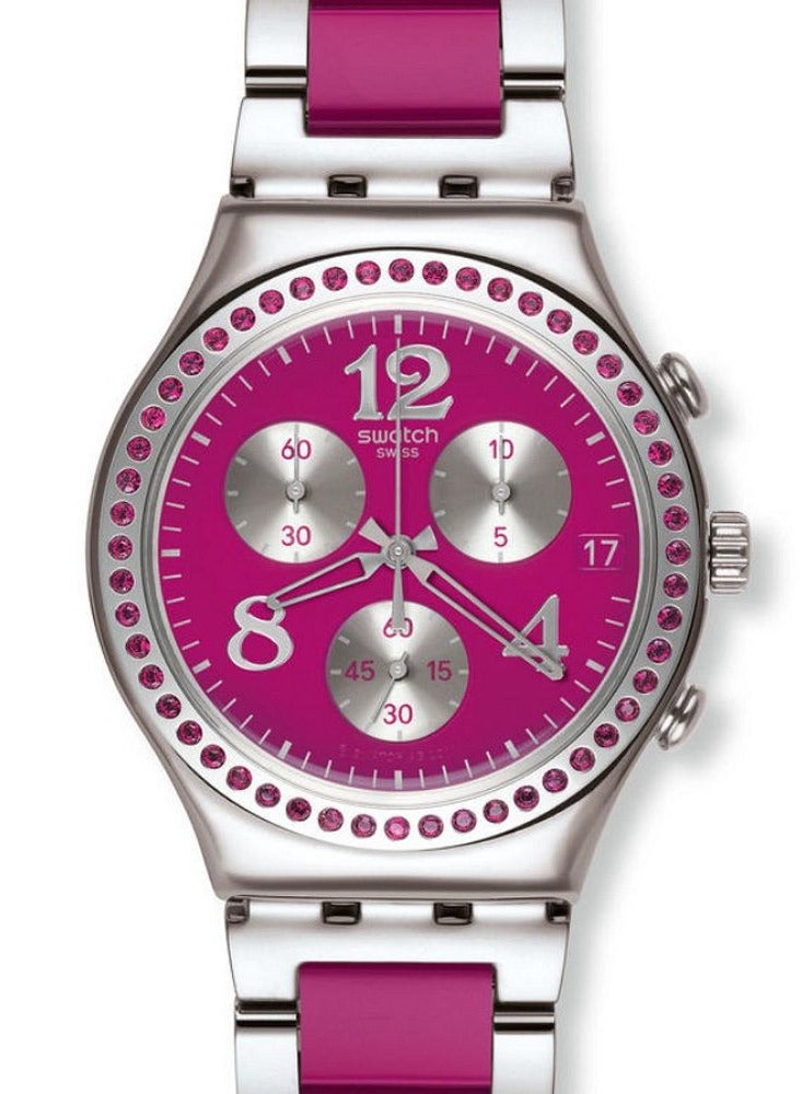 Swatch Unisex Secret Thought Raspberry Quartz Movement Water Resistant Wrist Watch - 43 Mm - Image 1