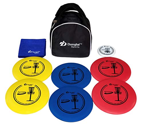 DDonglai Disc Golf Starter SetDisc Golf Beginner Set Included 2X Driver 2xMidRange 2xPutter Carry Bag Towel and mini MarkerDisc Golf Beginner Set - Image 1