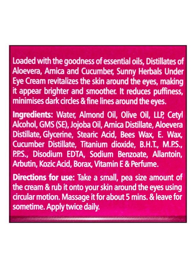 Sunny Under Eye Cream(50 Gm) & Anti Aging Lotion(80 Ml) ; Revitalizes Skin Around The Eyes ; Reduces Puffiness Minimizes Dark Circles ; Reduces Ageing Signs & Gives Younger Look By Restoring Skin Moisture - Image 4