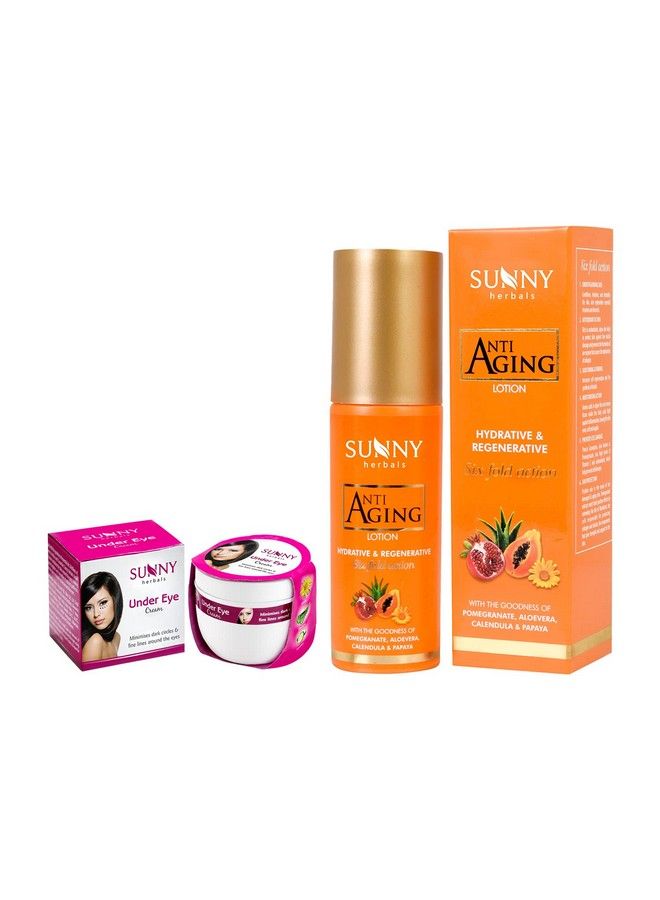 Sunny Under Eye Cream(50 Gm) & Anti Aging Lotion(80 Ml) ; Revitalizes Skin Around The Eyes ; Reduces Puffiness Minimizes Dark Circles ; Reduces Ageing Signs & Gives Younger Look By Restoring Skin Moisture - Image 2