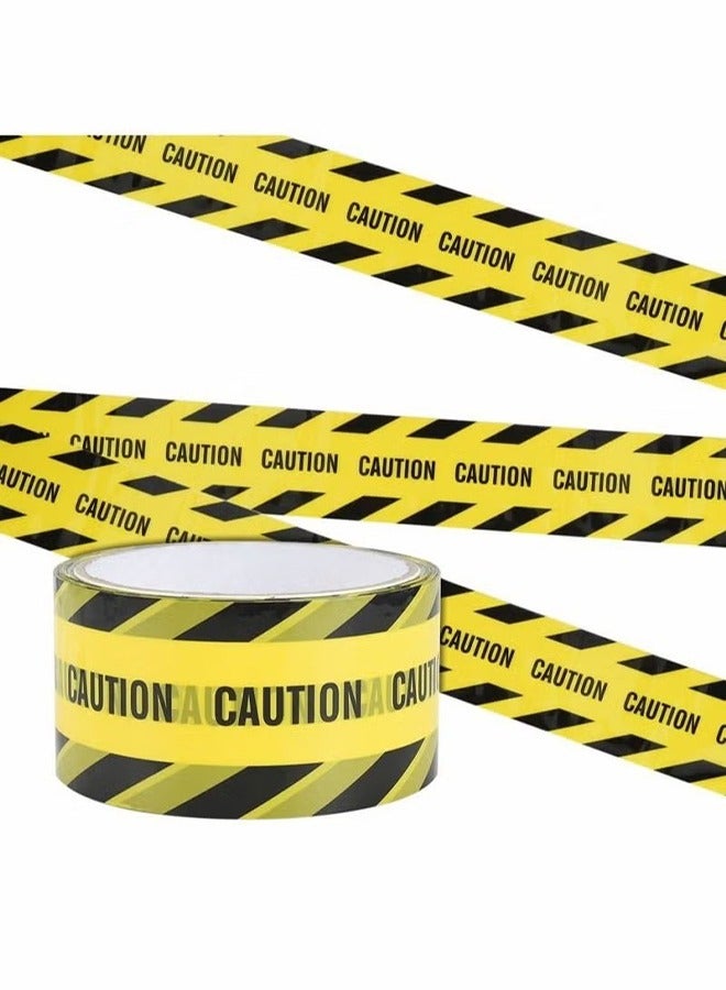 Warning Tape Self-Adhesive - Caution, Packaging Tape, Yellow and Black Anti Slip Sticker Self Adhesive Masking Tape Safety Strip for Marking Floors Walls Step Floor Tape Black Duct Tape