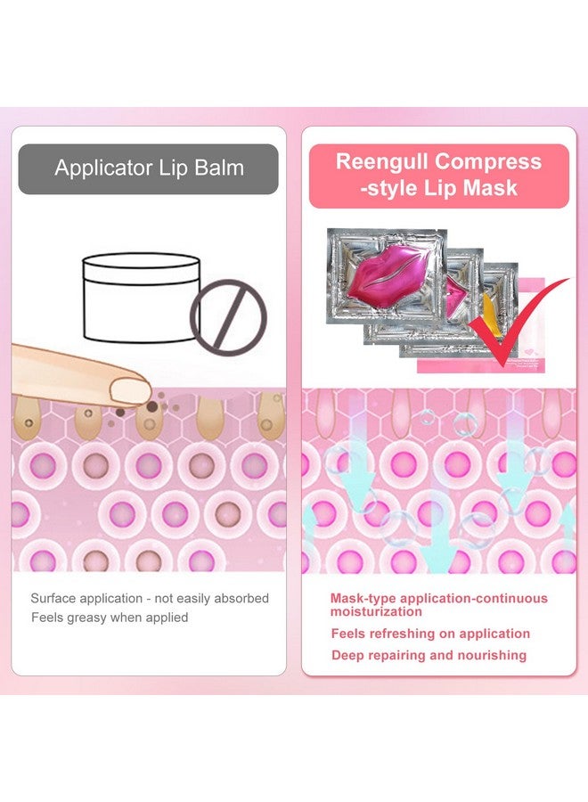 Reengull 30 PCS Lip Mask Collagen Lip Masks Sheet for Dry Lips, Gel Lip Mask Pack for Remove Dead Skin, Moisturizes and Lightens Lip Lines, Pink - Image 4